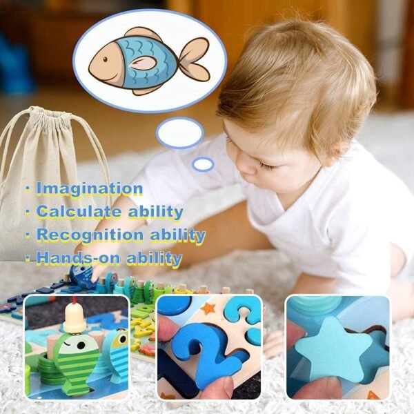 GOOHOMEEY 7 in1 Wooden Puzzles Learning Toy - Image 4
