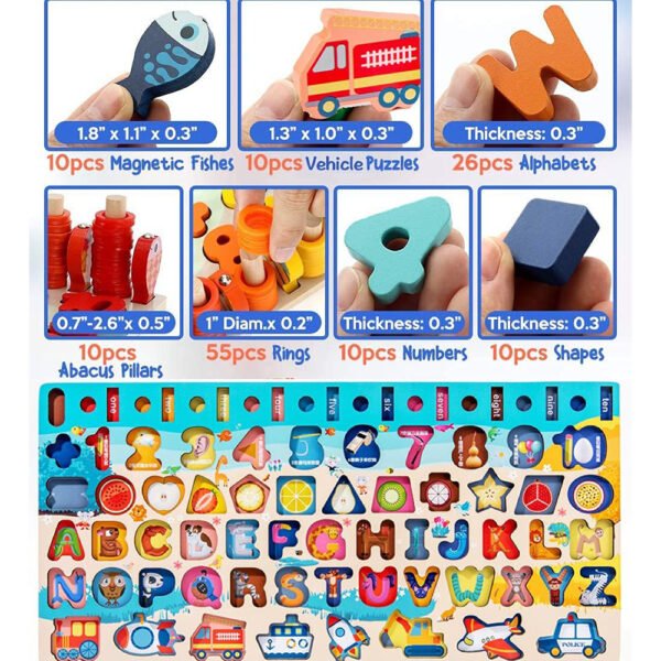 GOOHOMEEY 7 in1 Wooden Puzzles Learning Toy - Image 3